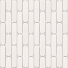 The Mosaic Factory Sevilla Mozaïek Tegel Ovaal Vinger - Wit Porselein Geglazuurd 300x300 mm