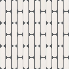 The Mosaic Factory Sevilla Mozaïek Tegel Ovaal Vinger - Wit Porselein Geglazuurd 300x300 mm