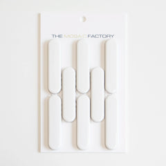 The Mosaic Factory Sevilla Mozaïek Tegel Ovaal Vinger - Wit Porselein Geglazuurd 300x300 mm