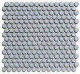 The Mosaic Factory Venice Pennyround Mozaiek Tegel Rond - Blauw Grijs met rand Porselein Geglazuurd 315x294 mm