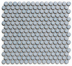 The Mosaic Factory Venice Pennyround Mozaiek Tegel Rond - Blauw Grijs met rand Porselein Geglazuurd 315x294 mm