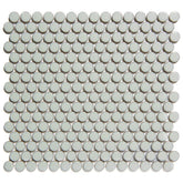 The Mosaic Factory Venice Pennyround Mozaiek Tegel Rond - Licht grijs met rand Porselein Geglazuurd 315x294 mm
