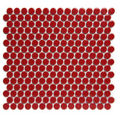 The Mosaic Factory Venice Pennyround Mozaiek Tegel Rond - Rood Porselein Geglazuurd 315x294 mm