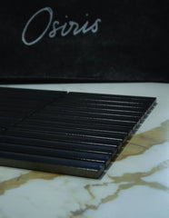 The Mosaic Factory Sevilla Mozaïek Tegel Kitkat Vinger - Glossy Zwart Geglazuurd Porselein 296x299 mm