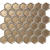The Mosaic Factory Barcelona Mosaic Tile Hexagon - Bronze Porcelain Glazed 281x325 mm