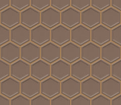The Mosaic Factory Barcelona Mozaiek Tegel Hexagon- Brons Porselein Geglazuurd 281x325 mm