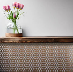 The Mosaic Factory Venice Pennyround Mozaiek Tegel Rond - Brons Metallic 315x294 mm