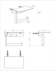 Wiesbaden Alonzo toiletrolhouder met planchet geborsteld brons koper