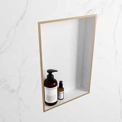 MONDIAZ EASY Nis 44,5x29,5cm in solid surface kleur Oro | Talc. 1 vak geschikt voor in- of opbouw