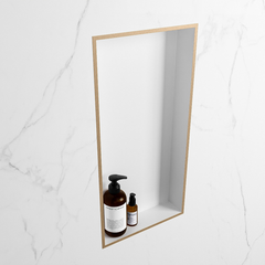 MONDIAZ EASY Nis 59,5x29,5cm in solid surface kleur Oro | Talc. 1 vak geschikt voor in- of opbouw