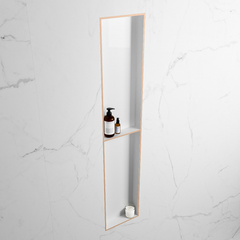 MONDIAZ EASY Nis 89,5x29,5cm in solid surface kleur Rosee | Talc. 2 vakken geschikt voor in- of opbouw
