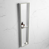 MONDIAZ EASY Niche 89.5x29.5cm in solid surface colour Army | Talc. 2 compartments suitable for recessing or surface mounting