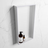 MONDIAZ EASY Niche 59.5x29.5cm in solid surface colour Cale | Talc. 1 compartment suitable for recessed or surface mounting