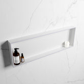 MONDIAZ EASY Niche 89.5x29.5cm in solid surface color Cale | Talc. 1 compartment suitable for recessed or surface mounting