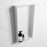 MONDIAZ EASY Niche 59.5x29.5cm in solid surface colour Clay | Talc. 1 compartment suitable for recessed or surface mounting