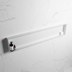 MONDIAZ EASY Nis 149,5x29,5cm in solid surface kleur Clay | Talc. 1 vak  geschikt voor in- of opbouw