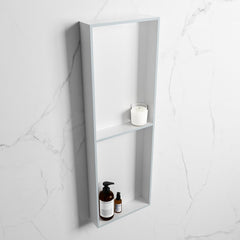 MONDIAZ EASY Nis 149,5x29,5cm in solid surface kleur Clay | Talc. 2 vakken geschikt voor in- of opbouw