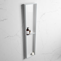 MONDIAZ EASY Nis 89,5x29,5cm in solid surface kleur Clay | Talc. 2 vakken geschikt voor in- of opbouw
