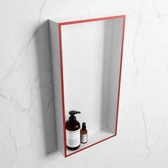 MONDIAZ EASY Nis 59,5x29,5cm in solid surface kleur Fire | Talc. 1 vak geschikt voor in- of opbouw
