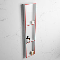 MONDIAZ EASY Nis 149,5x29,5cm in solid surface kleur Fire | Talc. 3 vakken geschikt voor in- of opbouw