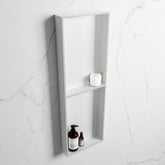 MONDIAZ EASY Nis 149,5x29,5cm in solid surface kleur Greey | Talc. 2 vakken geschikt voor in- of opbouw