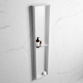 MONDIAZ EASY Niche 89.5x29.5cm in solid surface colour Greey | Talc. 2 compartments suitable for flush or surface mounting