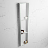 MONDIAZ EASY Nis 149,5x29,5cm in solid surface kleur Greey | Talc. 3 vakken geschikt voor in- of opbouw