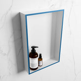 MONDIAZ EASY Niche 44.5x29.5cm in solid surface colour Jeans | Talc. 1 compartment suitable for recessed or surface mounting