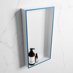 MONDIAZ EASY Nis 59,5x29,5cm in solid surface kleur Jeans | Talc. 1 vak geschikt voor in- of opbouw