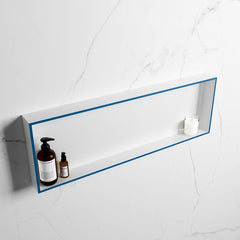 MONDIAZ EASY Nis 89,5x29,5cm in solid surface kleur Jeans | Talc. 1 vak geschikt voor in- of opbouw