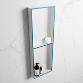 MONDIAZ EASY Nis 149,5x29,5cm in solid surface kleur Jeans | Talc. 2 vakken geschikt voor in- of opbouw