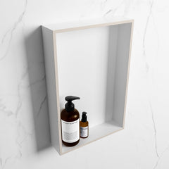 MONDIAZ EASY Nis 44,5x29,5cm in solid surface kleur Linen | Talc. 1 vak geschikt voor in- of opbouw