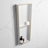 MONDIAZ EASY Nis 149,5x29,5cm in solid surface kleur Oro | Talc. 2 vakken geschikt voor in- of opbouw