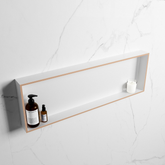 MONDIAZ EASY Nis 89,5x29,5cm in solid surface kleur Rosee | Talc. 1 vak geschikt voor in- of opbouw