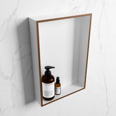 MONDIAZ EASY Niche 44.5x29.5cm in solid surface color Rust | Talc. 1 compartment suitable for recessed or surface mounting