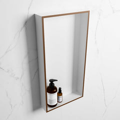 MONDIAZ EASY Nis 59,5x29,5cm in solid surface kleur Rust | Talc. 1 vak geschikt voor in- of opbouw