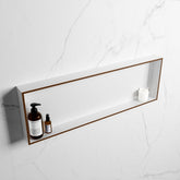 MONDIAZ EASY Niche 89.5x29.5cm in solid surface colour Rust | Talc. 1 compartment suitable for recessed or surface mounting