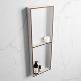 MONDIAZ EASY Niche 149.5x29.5cm in solid surface colour Rust | Talc. 2 compartments suitable for flush or surface mounting