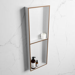 MONDIAZ EASY Nis 149,5x29,5cm in solid surface kleur Rust | Talc. 2 vakken geschikt voor in- of opbouw