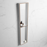 MONDIAZ EASY Niche 89.5x29.5cm in solid surface colour Rust | Talc. 2 compartments suitable for recess or surface mounting