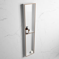 MONDIAZ EASY Nis 89,5x29,5cm in solid surface kleur Rust | Talc. 2 vakken geschikt voor in- of opbouw