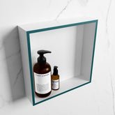 MONDIAZ EASY Niche 29.5x29.5cm in solid surface color Smag | Talc. 1 compartment suitable for recessed or surface mounting