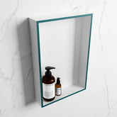 MONDIAZ EASY Niche 44.5x29.5cm in solid surface colour Smag | Talc. 1 compartment suitable for recessed or surface mounting