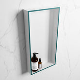 MONDIAZ EASY Niche 59.5x29.5cm in solid surface color Smag | Talc. 1 compartment suitable for recessed or surface mounting
