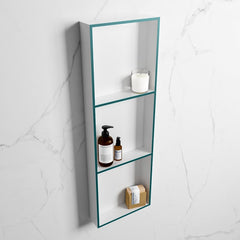MONDIAZ EASY Nis 89,5x29,5cm in solid surface kleur Smag | Talc. 3 vakken geschikt voor in- of opbouw