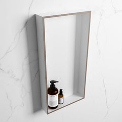 MONDIAZ EASY Nis 59,5x29,5cm in solid surface kleur Smoke | Talc. 1 vak geschikt voor in- of opbouw