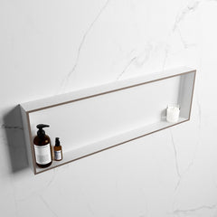 MONDIAZ EASY Nis 89,5x29,5cm in solid surface kleur Smoke | Talc. 1 vak geschikt voor in- of opbouw