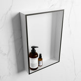 MONDIAZ EASY Niche 44.5x29.5cm in solid surface colour Urban | Talc. 1 compartment, suitable for built-in or surface-mounted installation
