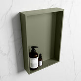 MONDIAZ EASY Niche 44.5x29.5cm in solid surface colour Army | Army. 1 compartment suitable for recessed or surface mounting