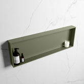 MONDIAZ EASY Niche 89.5x29.5cm in solid surface color Army | Army. 1 compartment suitable for recessed or surface mounting
